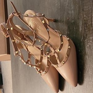 Nude Studded Heels